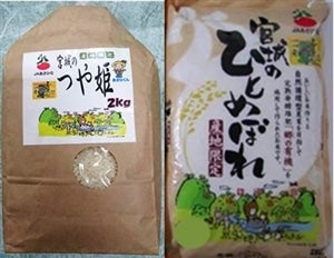 JAあさひな 特別栽培米ひとめぼれ・つや姫 各2kg 平成28年産