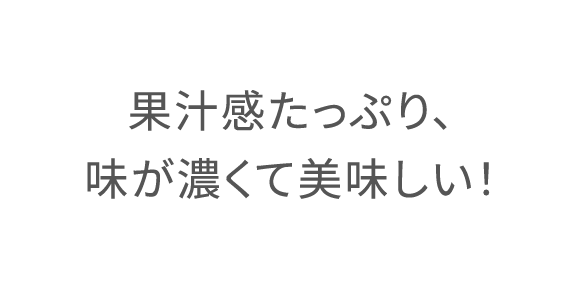 果汁感たっぷり、味が濃くて美味しい!