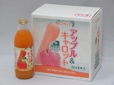  アップル＆キャロット “カラダ喜ぶ青森県産”果実野菜ミックスジュース 1リットル瓶×6本