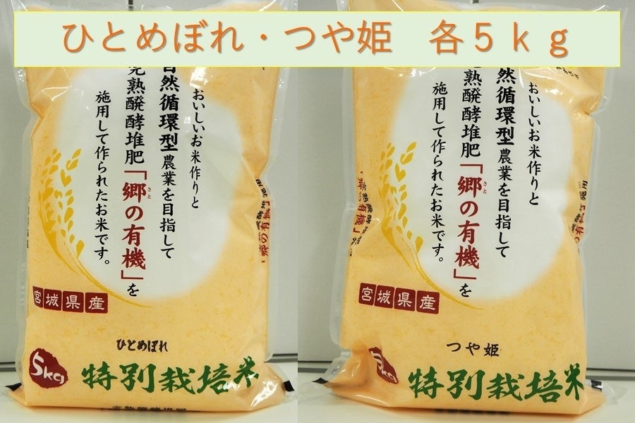 産地直送 通販 お取り寄せ 新米 特別栽培米 ひとめぼれ つや姫 令和4年産 各5ｋｇ タウンショップみやぎ ｊａタウン