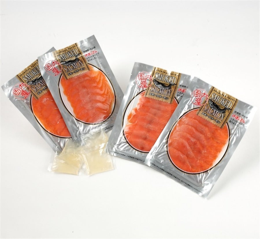 産地直送 通販 お取り寄せ 伊達のぎん 銀鮭スモークサーモン 80g 4パック入り タウンショップみやぎ ｊａタウン