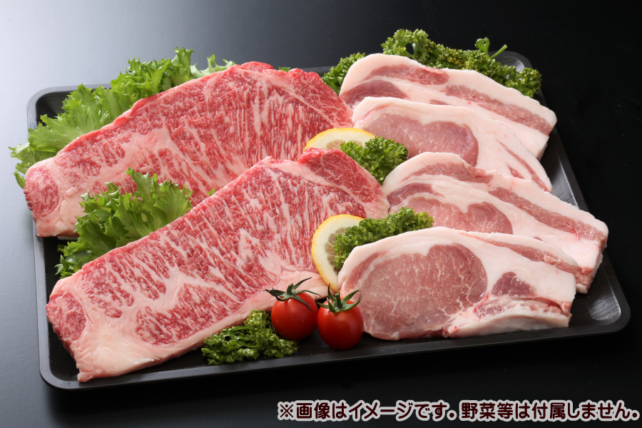 【お歳暮】【12/12発送】秋田牛・秋田県産桃豚ステーキセット(牛200g×2枚・豚150g×4枚)