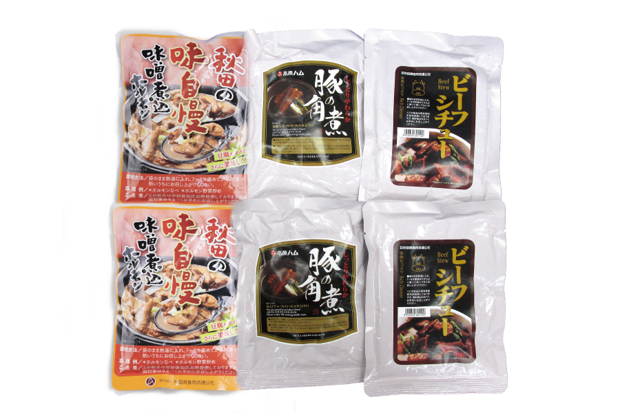 C25】お肉屋さんのレトルトセット ～ 味噌ホルモン 角煮 ビーフシチュー（6袋入り） ～: おらほの逸品館|【ＪＡタウン】産地直送 通販 お取り寄せ