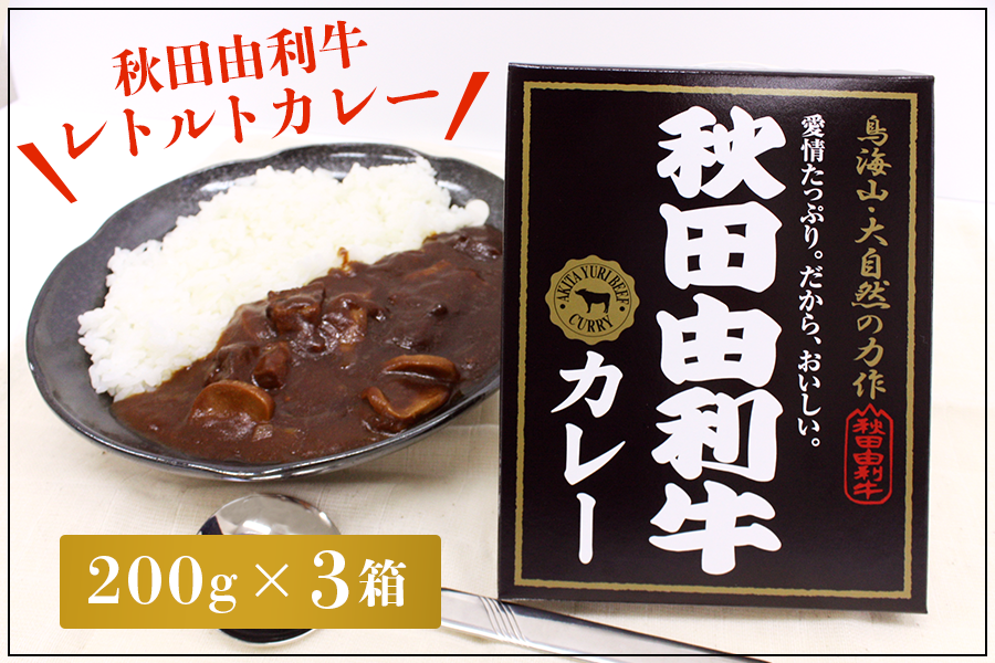 産地直送 通販 お取り寄せ秋田由利牛カレー3個入り1箱 Ja秋田しんせい ｊａタウン