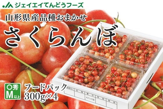 ご家庭用】品種おまかせさくらんぼフードパック300g×4パック Mサイズ