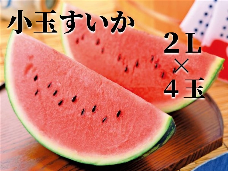 山形県産小玉すいか2L×4玉: 小さなYAMAGATAマルシェ|【JA