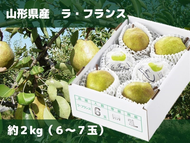 約2kg(6～7玉):　通販　ギフト用】山形ラ・フランス　小さなＹＡＭＡＧＡＴＡマルシェ|【ＪＡタウン】産地直送　お取り寄せ