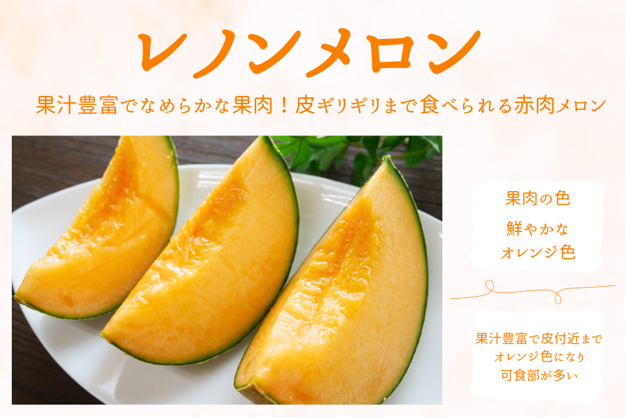 果汁たっぷり!皮ギリギリまで美味しさを楽しめる赤肉メロン『レノンメロン』