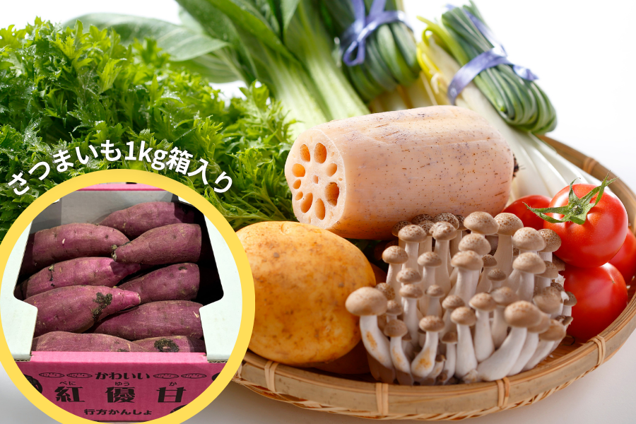さつまいも1kg箱入り野菜BOX 【金曜日発送】: いいものいっぱい広場