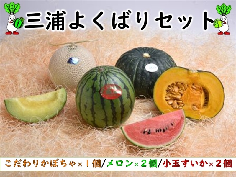 三浦よくばりセット（こだわりかぼちゃ1個、メロン2個、小玉すいか2