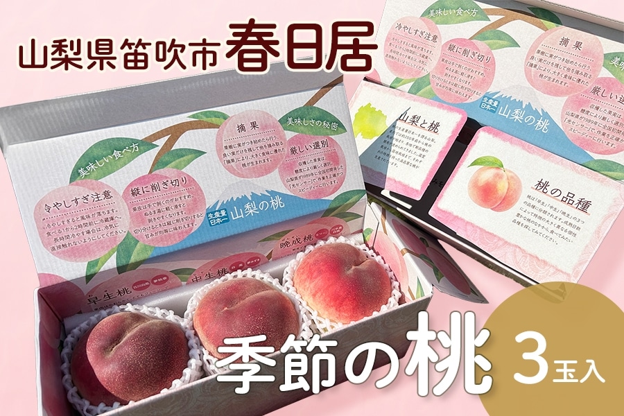 【春日居】季節の桃 3玉入り