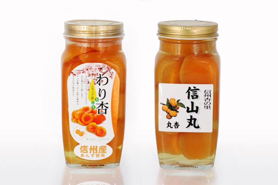 森食品工業 あんずシラップ漬 わり杏450g1本・丸杏450g1本: 全農長野