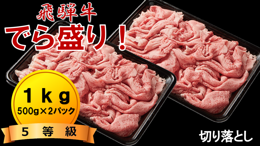 でら盛り】飛騨牛 切り落とし （5等級） 1kg: 飛騨・美濃うまいもん