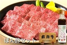 飛騨牛 もも 焼肉用 500g＋飛騨やさいでつくったぽん酢1本