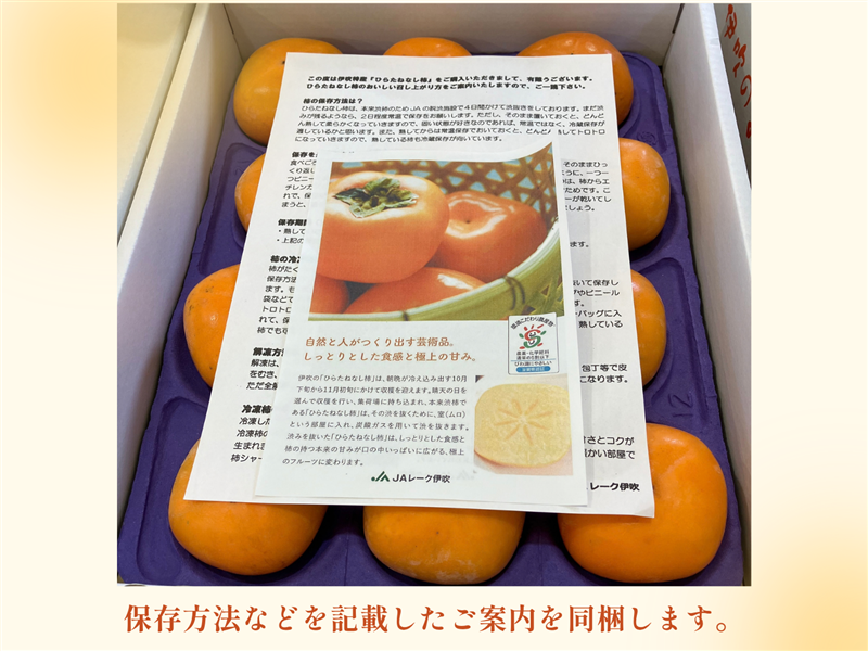 予約販売】滋賀県産 伊吹のひらたねなし柿 秀L・12個入り: 近江の味彩