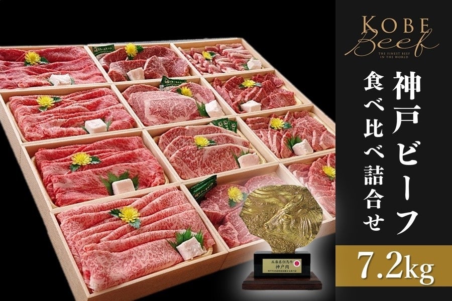 神戸ビーフ 食べ比べ詰合せ(7.2kg・冷凍) ※お客様送料負担0円！: あつめて、兵庫。|【ＪＡタウン】産地直送 通販 お取り寄せ