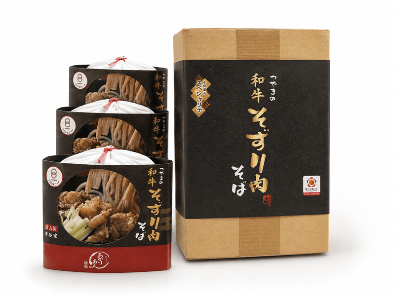 お中元】つやまの和牛そずり肉そばセット（3食入り）: おいしい