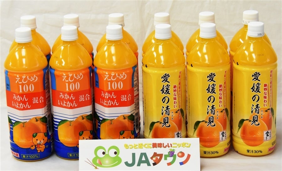 えひめ 100 みかん いよかん 混合 (1000ml x 6本)×2箱　12本 楽天市場】『えひめ100 みかんいよかん混合 1,000ml×6本』【春夏