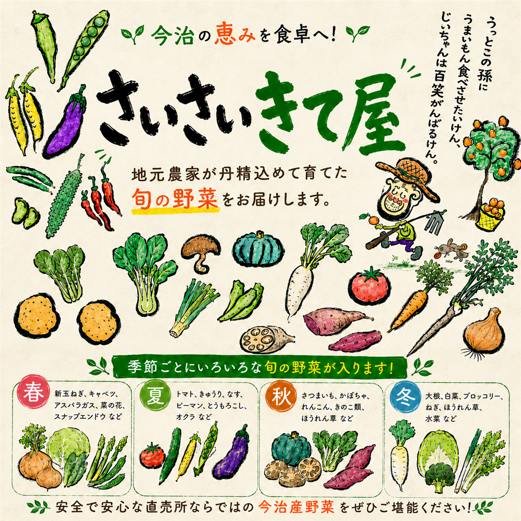 さいさいきて屋「しまなみ彩野菜セット」10～13品目 今治市産 ＊クール