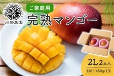 ハッピー　摘果マンゴー② ご家庭用】岡宗農園マンゴー 2L（350g～450g）×2玉: とさのさと