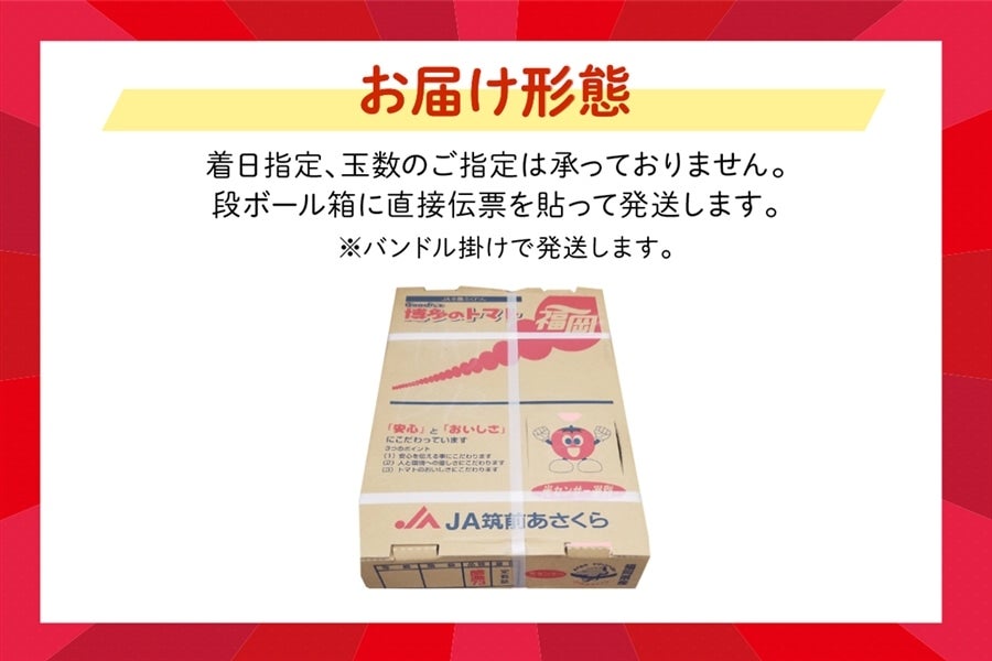 とまと ◎JA筑前あさくら トマト『感激73』（B品）※12月中旬～順次出荷
