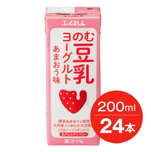 のむ豆乳ヨーグルト あまおう味(200ml×24本): 博多うまかショップ