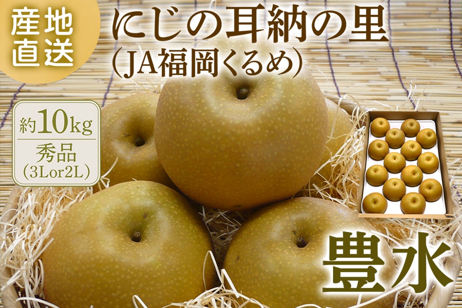梨『豊水』約10㎏（3Lor2L) ◎JA福岡くるめ ※8月下旬出荷予定: 博多