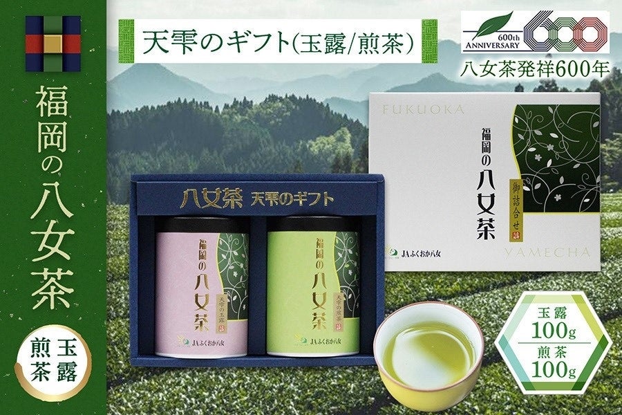 新茶】福岡の八女茶 天雫のギフト2缶セット（煎茶・玉露）※5月