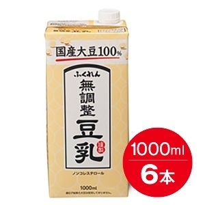 国産大豆100%　無調整豆乳(1000ml×６本）
