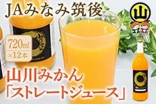 JAみなみ筑後　山川みかん　ストレートジュース(720ml×12本)