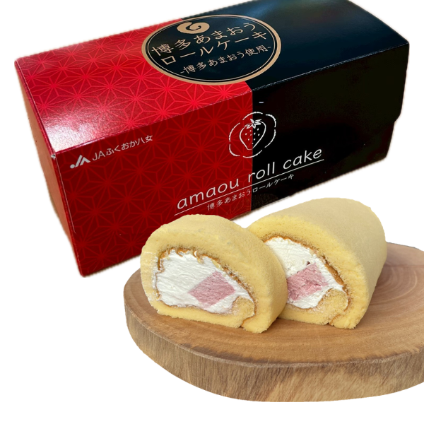 JAふくおか八女 博多あまおうロールケーキとアイスセット（化粧箱入
