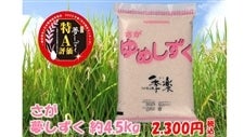 ご家庭用　令和4年産米　特別栽培米夢しずく　約4.5ｋｇ