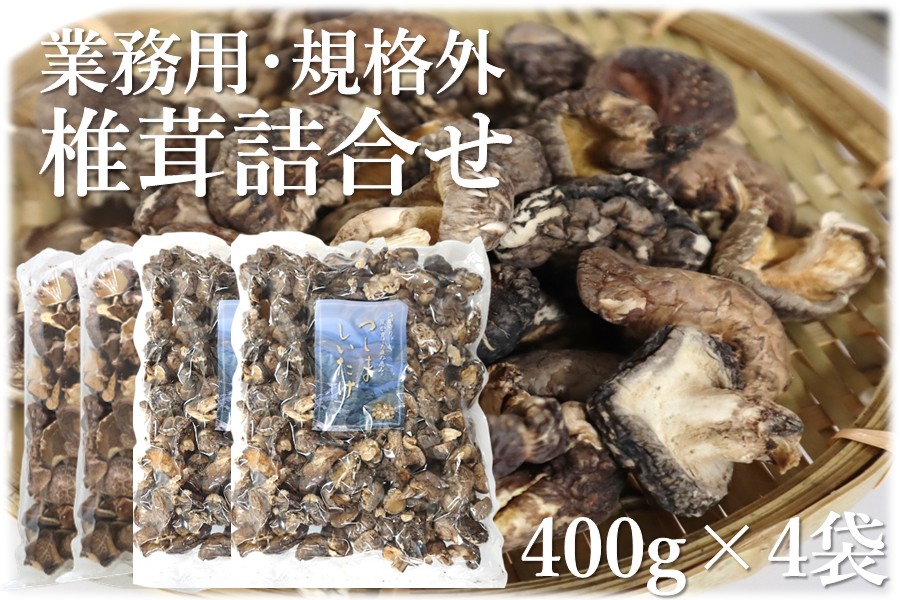 規格外・業務用 椎茸詰合せ400g×4: もぐもぐながさき|【JAタウン