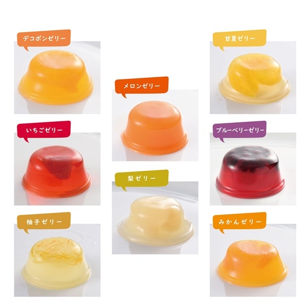 8種類の果物をゼリーにしました