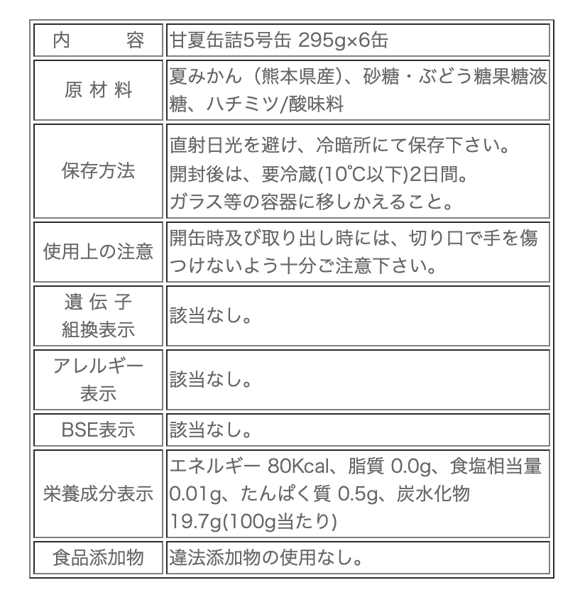 【お歳暮】 甘夏缶詰 (6缶入)