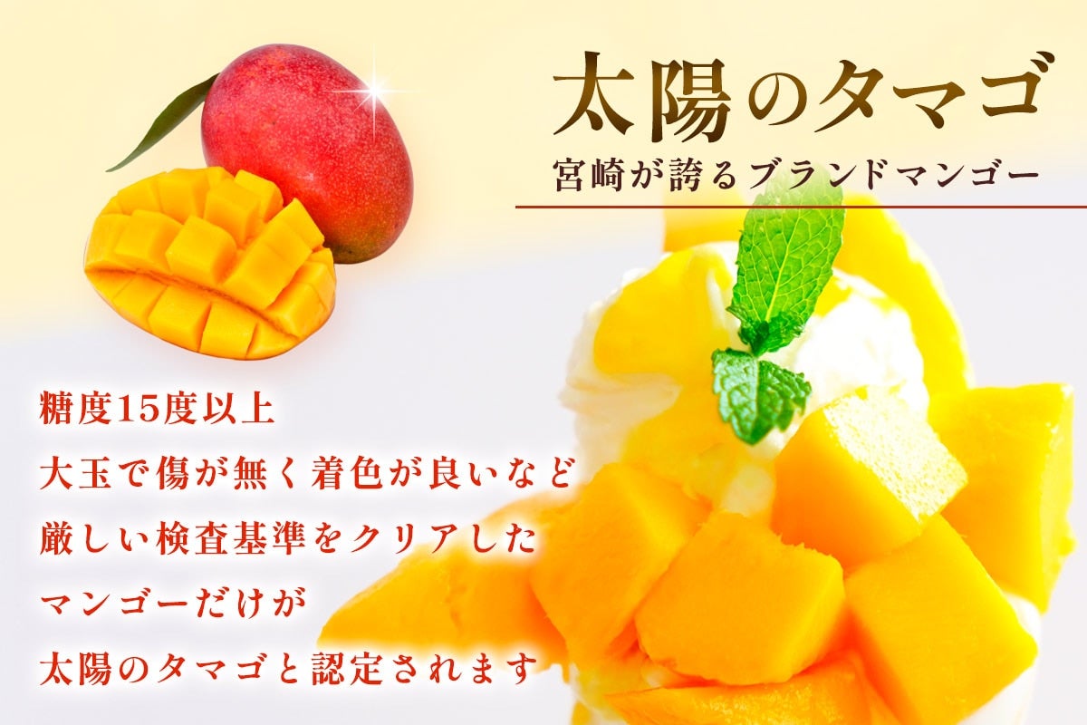 みやざき完熟マンゴー 太陽のタマゴ 3L×2玉 化粧箱入
