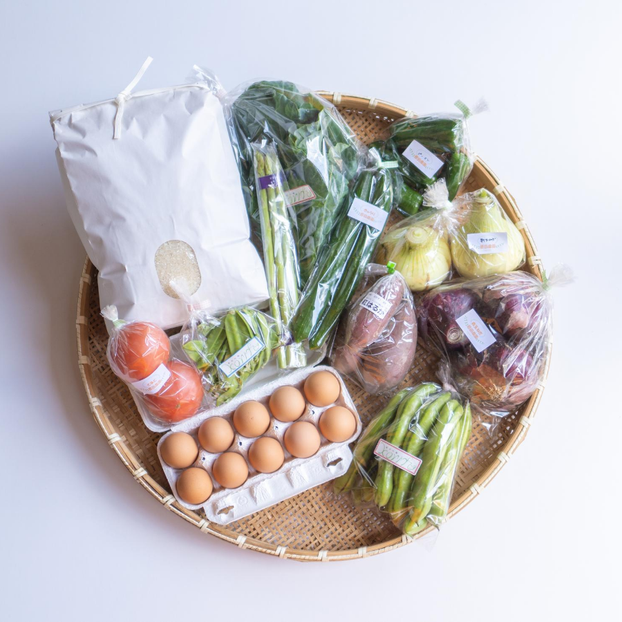 お中元】 たべとうみん旬菜ボックスCセット（季節の野菜、卵7個+割れ