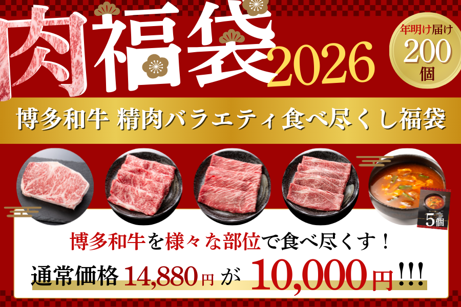 ●肉福袋●博多和牛 精肉バラエティ食べ尽くし福袋(年明け発送)