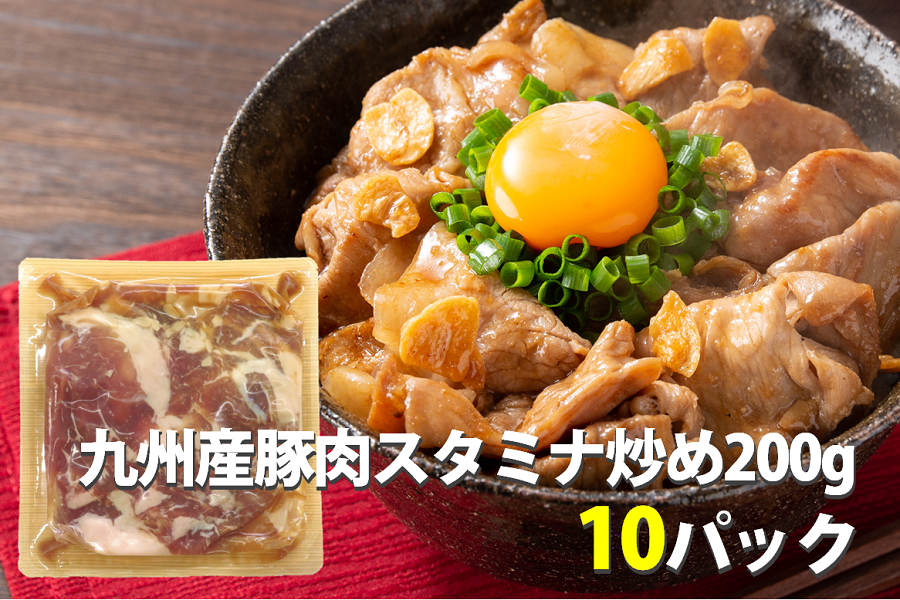 【ご家庭用】九州産豚肉 スタミナ炒め200g×10パックセット