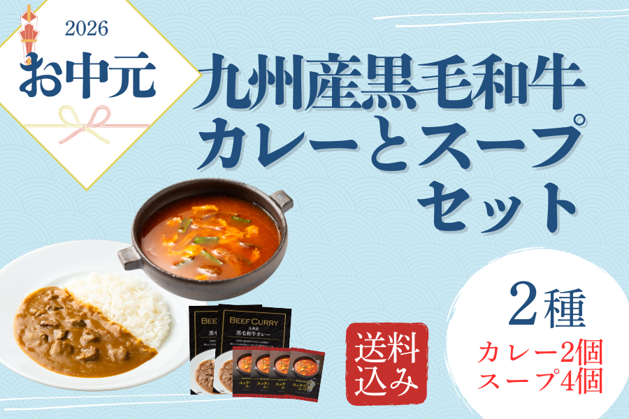お中元】九州産黒毛和牛 カレー・ユッケジャンスープセット（送料込み