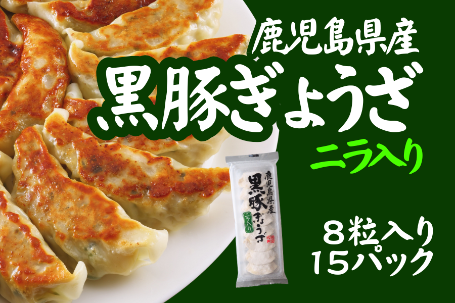 【ご家庭用/ケース売り】黒豚餃子ニラ入り8個入り×15パック