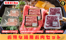 和牛入り!!鍋用お肉詰合せセット(冷凍国産牛豚)