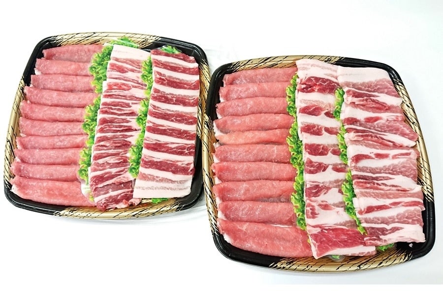 産地直送 通販 お取り寄せ群馬県産 上州麦豚ロース バラ肉焼肉セット 合計1ｋｇ ｕｍａｉｚｏマーケット ｊａタウン