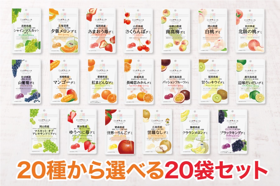 グミよりどりセット（20袋）＜人気商品＞【好きな味が選べる