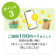 �|�C���g3�@�����p100�~��1�|�C���g